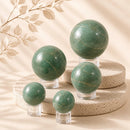 Light Green Aventurine spheres by Talk to Crystals, available in various sizes, featuring natural healing crystals for luck, opportunity, optimism, emotional healing, Heart Chakra healing, and personal growth in India