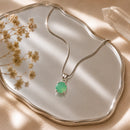 Green Chalcedony Small Pendant in Silver