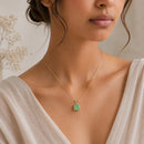 Green Chalcedony Small Pendant in Silver