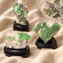 Green Fluorite cluster on Chalcedony by Talk to Crystals for focus, decision-making, mental clarity, concentration, learning and manifestation