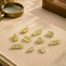 Green Kunzite / Hiddenite rough by Talk to Crystals, also known as Lithia Emerald, associated with unconditional love, emotional renewal, hope, new beginnings and relationship healing