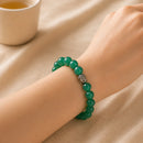 Green Onyx  Round Bead Bracelet (Attract wealth)