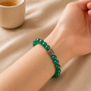 Green Onyx  Round Bead Bracelet (Attract wealth)