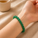 Green Onyx  Round Bead Bracelet (Attract wealth)