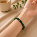 Green Onyx  Round Bead Bracelet (Attract wealth)