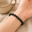 Hawks Eye / Blue Tiger Eye Round Bead Bracelet (Acceptance & Patience)