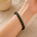 Hawks Eye / Blue Tiger Eye Round Bead Bracelet (Acceptance & Patience)