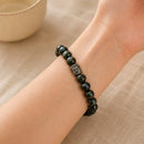 Hawks Eye / Blue Tiger Eye Round Bead Bracelet (Acceptance & Patience)