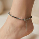 Hematite Round Bead Anklet