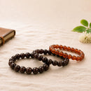 Hessonite Garnet round bead bracelet by Talk to Crystals for creativity, confidence, self-expression, prosperity, protection and mental clarity, available in various bead sizes