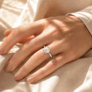 Howlite Adjustable Ring in Silver (Stress and Anxiety) (1 pc)
