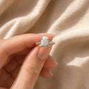 Howlite Adjustable Ring in Silver (Stress and Anxiety) (1 pc)