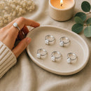 Howlite adjustable silver rings by Talk to Crystals featuring natural healing gemstone jewellery for calmness, stress relief, emotional balance, patience, restful sleep, and peaceful living in India