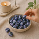 Indigo Gabbro tumbled stone by Talk to Crystals for deep intuition, spiritual journeying, mediumship, spiritual transformation and messages from the spirit world