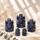 Iolite Ganesha idols by Talk to Crystals, available in various sizes, featuring natural healing crystals for intuition, inner guidance, mental clarity, self-discovery, removing obstacles, and auspicious beginnings, making meaningful spiritual gifts in India