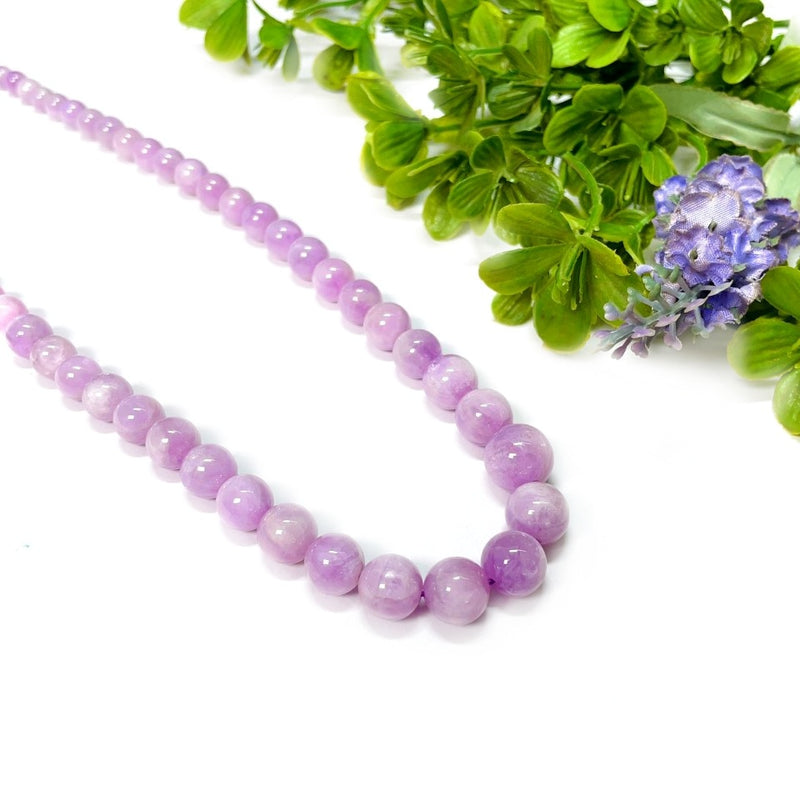 Kunzite Cascade Round Bead Necklace (Divine Love & Healing)