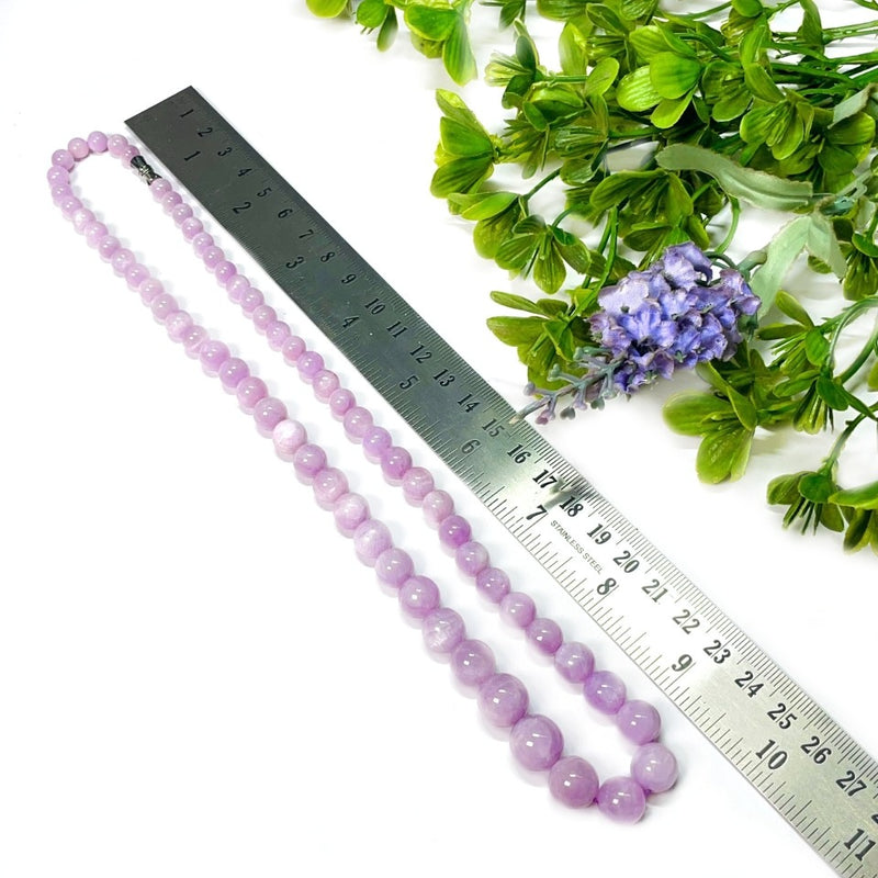 Kunzite Cascade Round Bead Necklace (Divine Love & Healing)