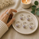 Kunzite silver ring by Talk to Crystals featuring natural healing crystal jewellery for self-love, emotional healing, compassion, divine feminine energy, inner peace, and Heart Chakra healing in India