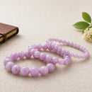 Kunzite bracelet by Talk to Crystals featuring natural healing crystals for self-love, emotional healing, compassion, heart chakra healing, inner peace, and divine feminine energy in India.
