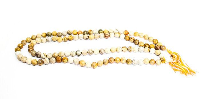 Agatized Quartz 8 mm Round 108 + 1=109 Beads Stone Jaap Mala