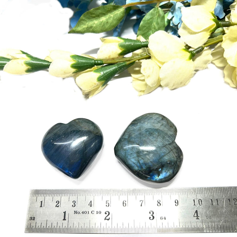 AAA Labradorite Heart with Blue Fire(Psychic abilities)