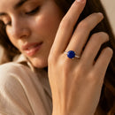 Lapis Round Silver Ring