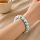 Larimar Round Bead Bracelet