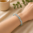 Larimar Round Bead Bracelet