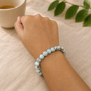 Larimar Round Bead Bracelet