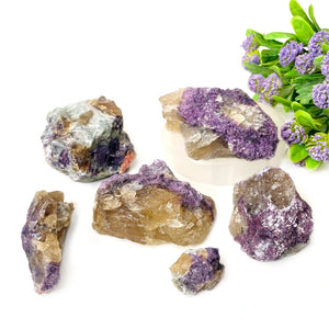 Natural Citrine w/ Lepidolite Rough (Motivation & Manifestation)