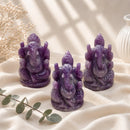 Lepidolite Ganesha idols by Talk to Crystals, available in various sizes, featuring natural healing crystals for emotional balance, inner peace, stress relief, embracing change, removing obstacles, and auspicious beginnings, making meaningful spiritual and housewarming gifts in India