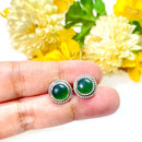 Light Green Aventurine Earrings in Silver