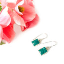 Malachite Stud Earrings in Silver