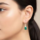Malachite Stud Earrings in Silver