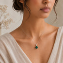 Malachite Small Pendant in Silver