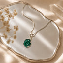 Malachite Small Pendant in Silver