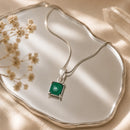 Malachite Small Pendant in Silver