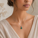 Malachite Small Pendant in Silver