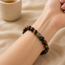 Mixed Tiger Eye Round Bead Bracelet (Confidence and Protection from Jealousy)