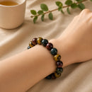 Mixed Tiger Eye Round Bead Bracelet (Confidence and Protection from Jealousy)