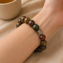Mixed Tiger Eye Round Bead Bracelet (Confidence and Protection from Jealousy)