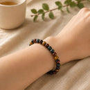 Mixed Tiger Eye Round Bead Bracelet (Confidence and Protection from Jealousy)