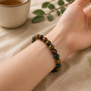 Mixed Tiger Eye Round Bead Bracelet (Confidence and Protection from Jealousy)