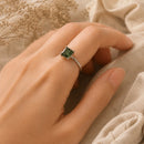 Moldavite Adjustable Ring in Silver