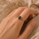 Moldavite Adjustable Ring in Silver