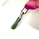 Moldavite Cap Pendant in Silver