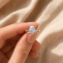 Moonstone Adjustable Ring in Silver (Emotional Balance)