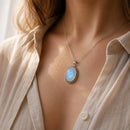 Moonstone silver pendant oval medium