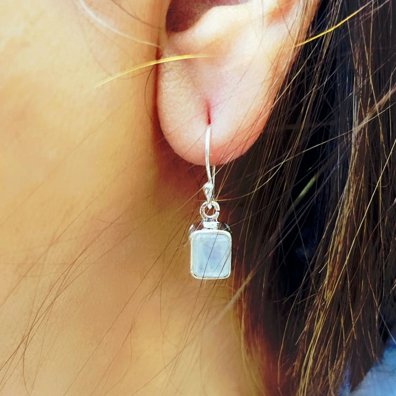 Moonstone Earrings in Silver