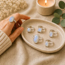 Moonstone silver rings - Healing Crystal rings in silver - Talk to Crystals